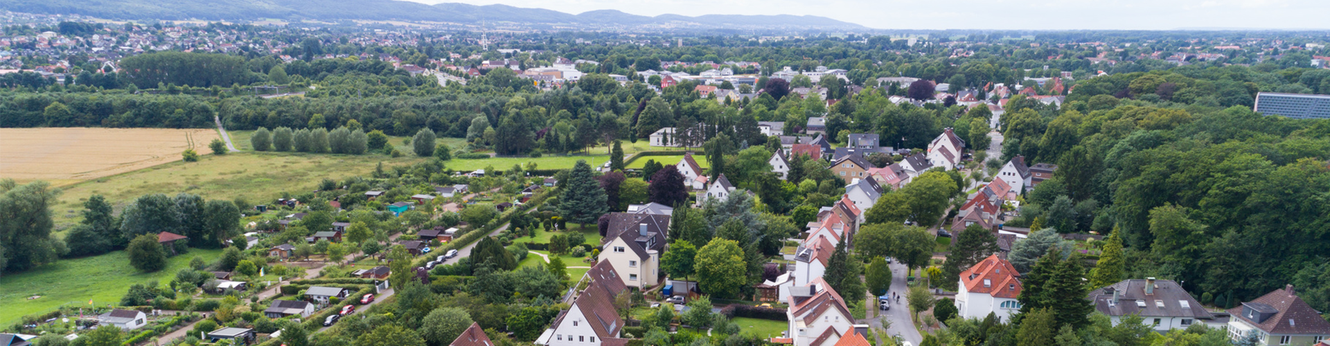 Blick auf eine Wohnsiedlung